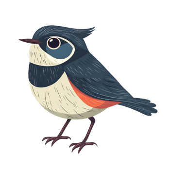 Cute bird flat illustration png
