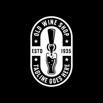 wine shop vintage logo vector