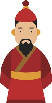 Chinese historical figure people flat illustration vector