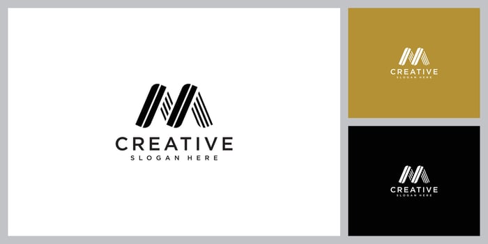 initial letter m logo design vector