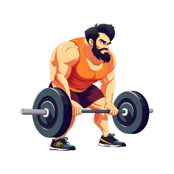 a man lifting a barbell on a transparent background png