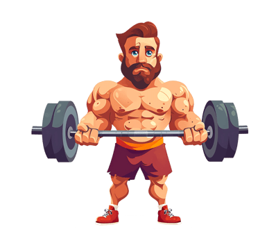 a man lifting a barbell on a transparent background png