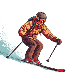 a man skiing down a mountain png
