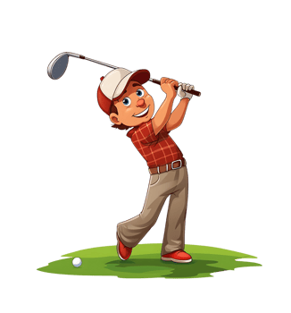 golf player illustration, on transparent background png