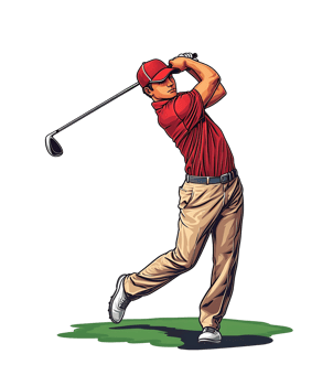 golf player illustration, on transparent background png