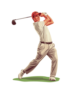 golf player illustration, on transparent background png