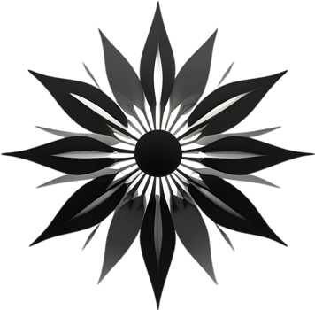 Flower with a sunburst effect. AI-Generated. png