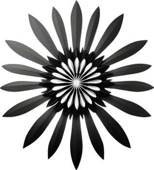 Flower with a sunburst effect. AI-Generated. png