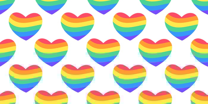 LGBTQ seamless pattern with hearts vector