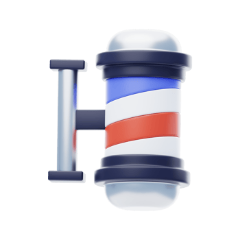 Barber Pole 3D Icon. Babershop Pole 3D Icon png