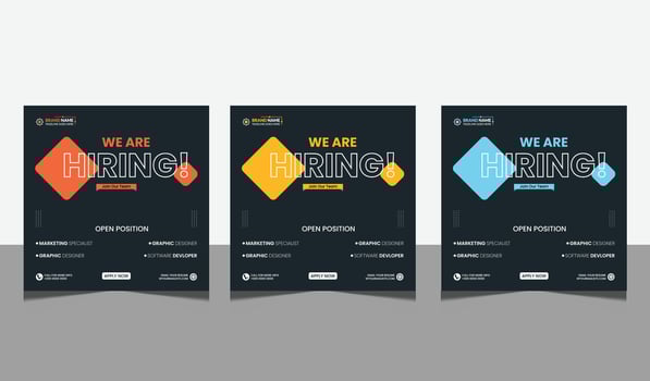 Recruitment advertising template. Recruitment Poster, Job hiring poster, announcement job vacancies vector