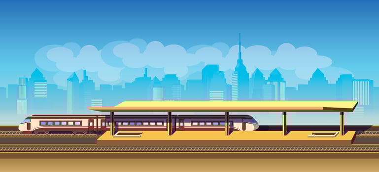 Train station illustration vector