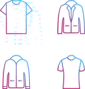 Plain T Shirt and Stylish Jacket Icon vector