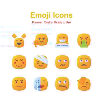 Cute emoji expressions, emoticons icons set vector