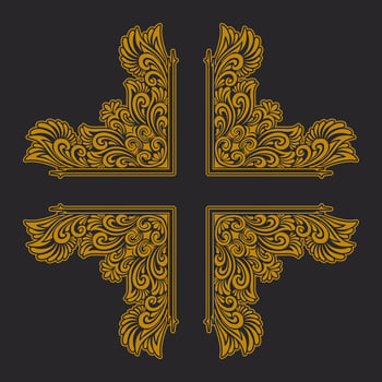 Ornament floral design element for frame, border, and wedding with vintage style vector