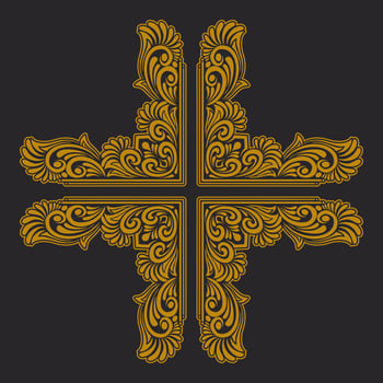Ornament floral design element for frame, border, and wedding with vintage style vector