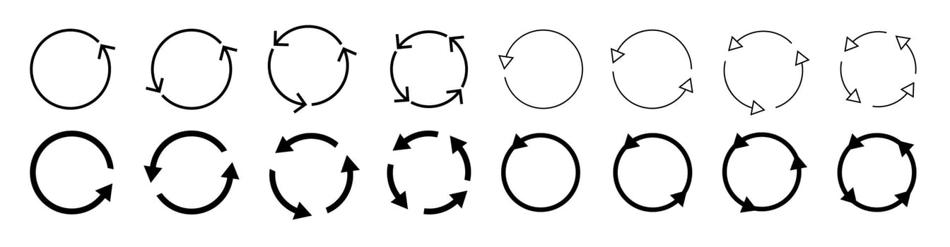 Circle arrow icon set. circular vector