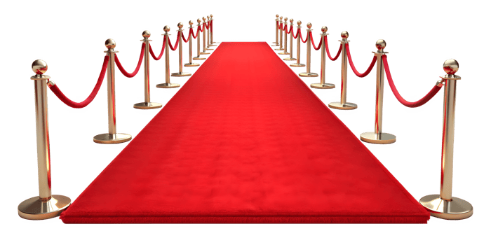 Red Carpet Gala With Gold Stanches png