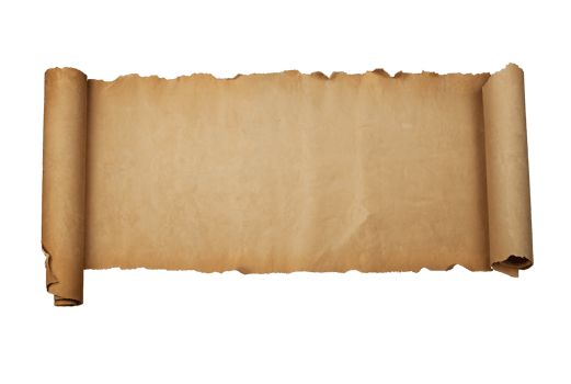 empty scroll of parchment, transparent background png