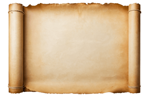 empty scroll of parchment, transparent background png