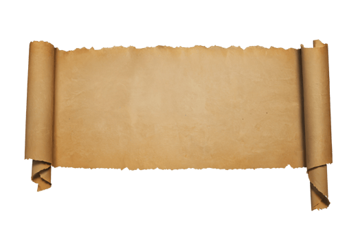 empty scroll of parchment, transparent background png