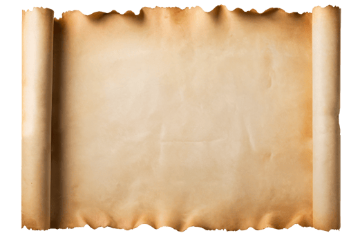 empty scroll of parchment, transparent background png