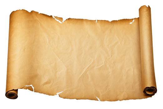 empty scroll of parchment, transparent background png
