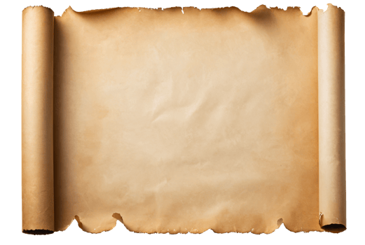 empty scroll of parchment, transparent background png