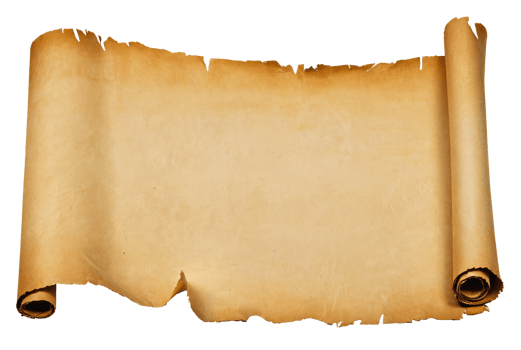 empty scroll of parchment, transparent background png