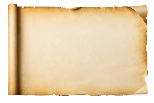 empty scroll of parchment, transparent background png