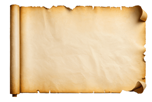 empty scroll of parchment, transparent background png