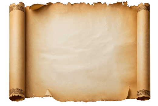 empty scroll of parchment, transparent background png