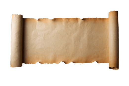 empty scroll of parchment, transparent background png