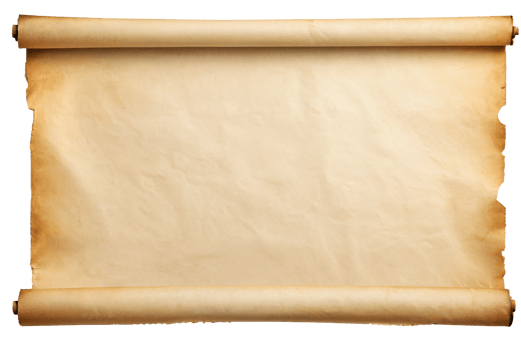 empty scroll of parchment, transparent background png
