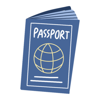 Passport to go The world illustration png