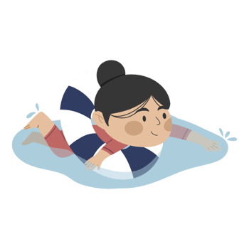 Swimming girl illustration png