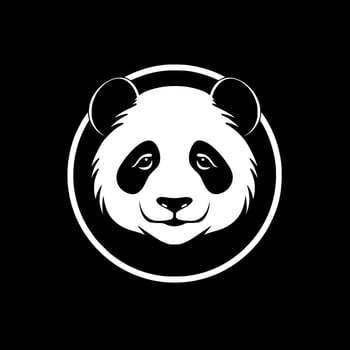 Panda - Black and White Isolated Icon - illustration vector