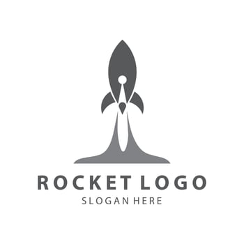 Creative and modern rocket logo starship launch template design vector