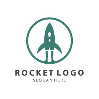 Creative and modern rocket logo starship launch template design vector