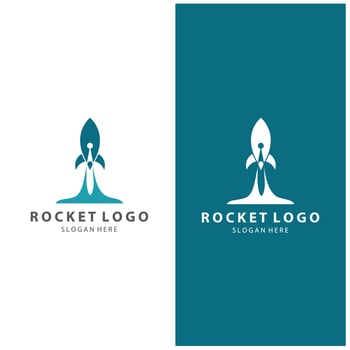 Creative and modern rocket logo starship launch template design vector