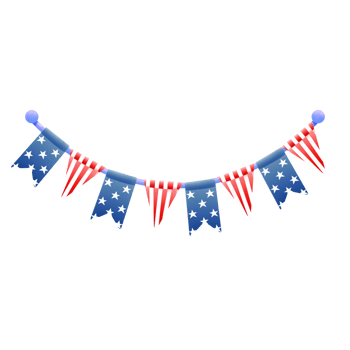 4th of July bunting decoration png