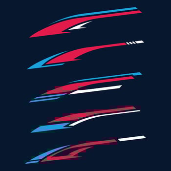 Collection of abstract racing stripes car wrap vinyl decal vector