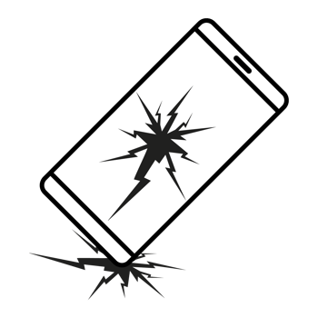 The smartphone falls. Broken screen. linear icon. Line with editable stroke png