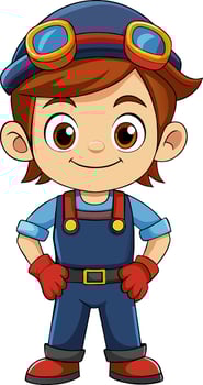 cartoon mechanic illustration vector