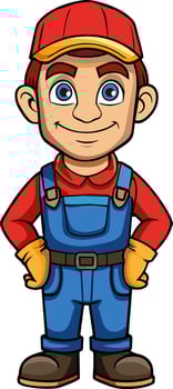 cartoon mechanic character vector