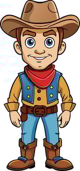 cartoon cowboy character vector