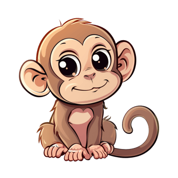 Baby monkey cartoon character illustration png