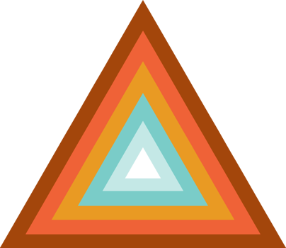 Retro Colored Mid Century Triangle Geometric Design png