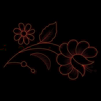 Black Doodle Hand Drawn Flower vector