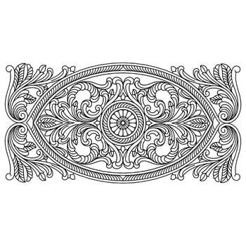 Hand drawn papel picado coloring page illustration vector